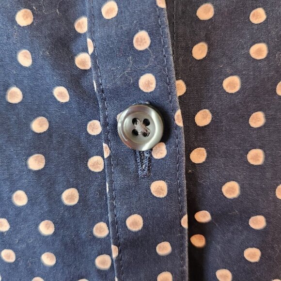 LANDS' END BUTTON FRONT NO IRON SUPRIMA BLOUSE - SIZE 6 TALL - EUC - Picture 2 of 7